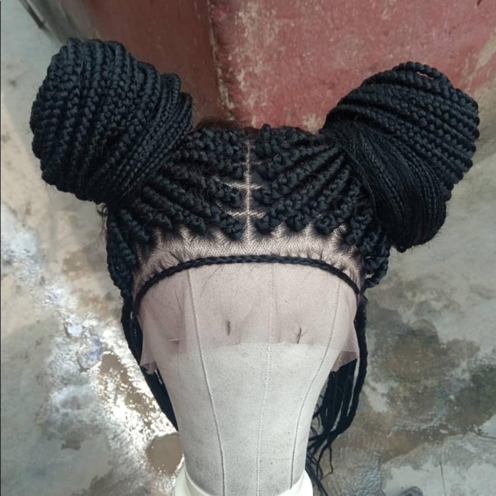 Hand braided box braid 18' wig on a full lace wig